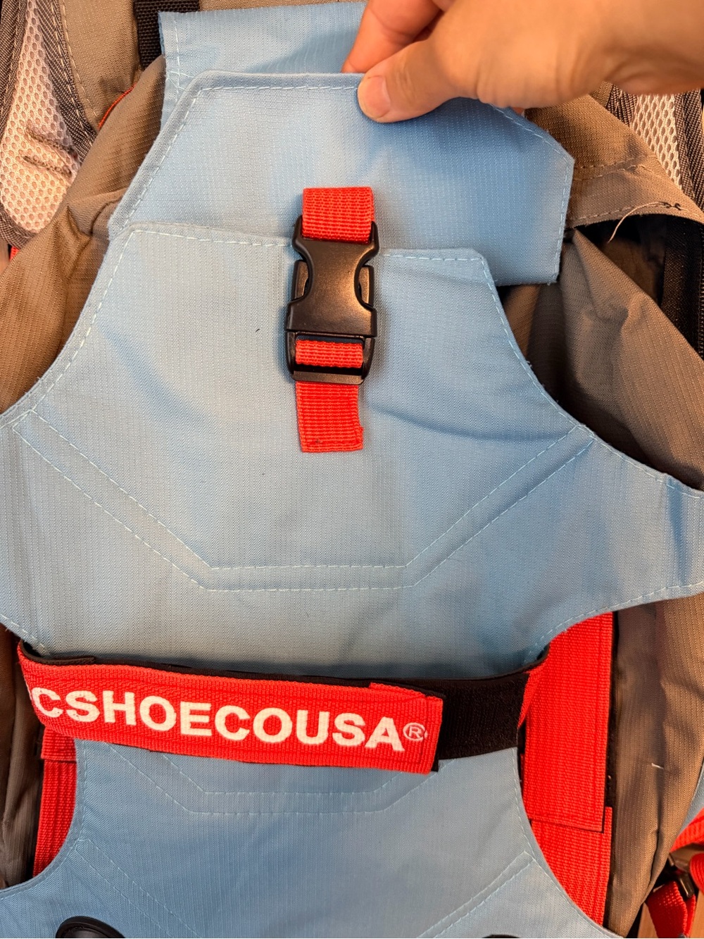DC Light Blue and Red Ride-Along backpack - Picture 2 of 5
